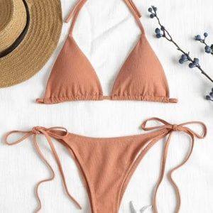 Tan two piece adjustable bikini